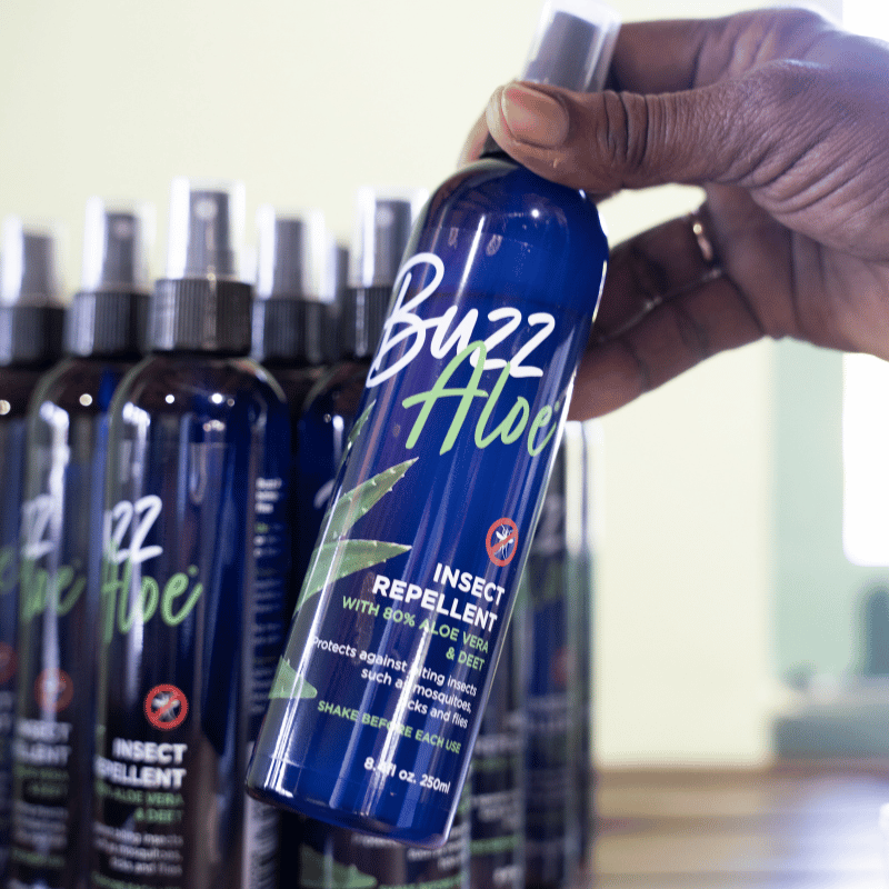 Natural mosquito and tick protection with Buzz Aloe Insect Repellent